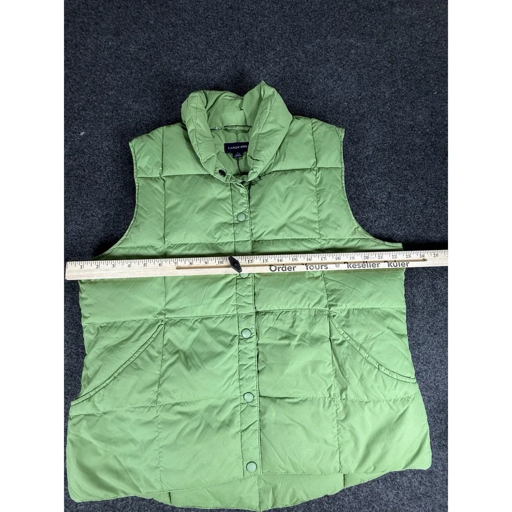 Lands End Puffer Vest Green Goose Down Kids Size L 14-16‎ Vibrant Outdoor